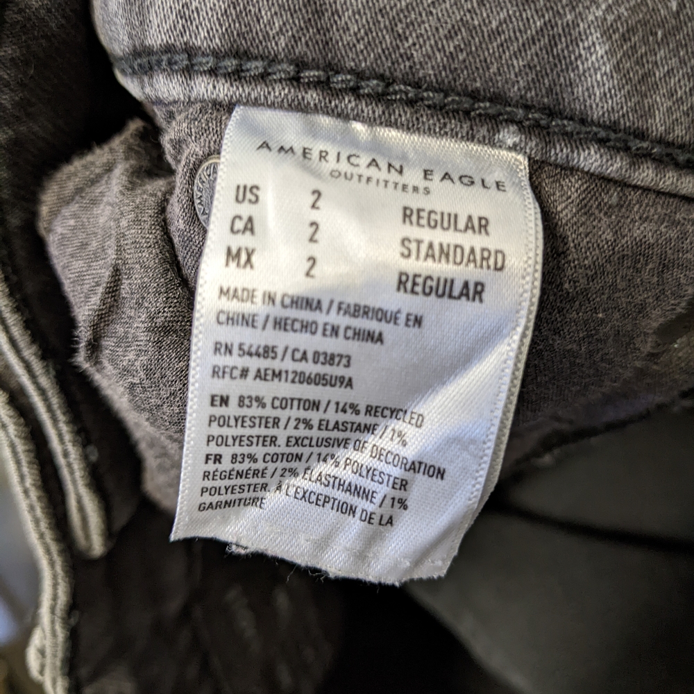 American Eagle Outfitters Dark Gray Skinny Jeans - Picture 5 of 5